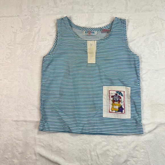 K.T. n' me Other - Vintage K.T. n' me Tank Top 5 Blue Striped Lifeguard Turtle Graphic Kids‎